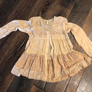 Bohemian Lace Button Up Sheer Top